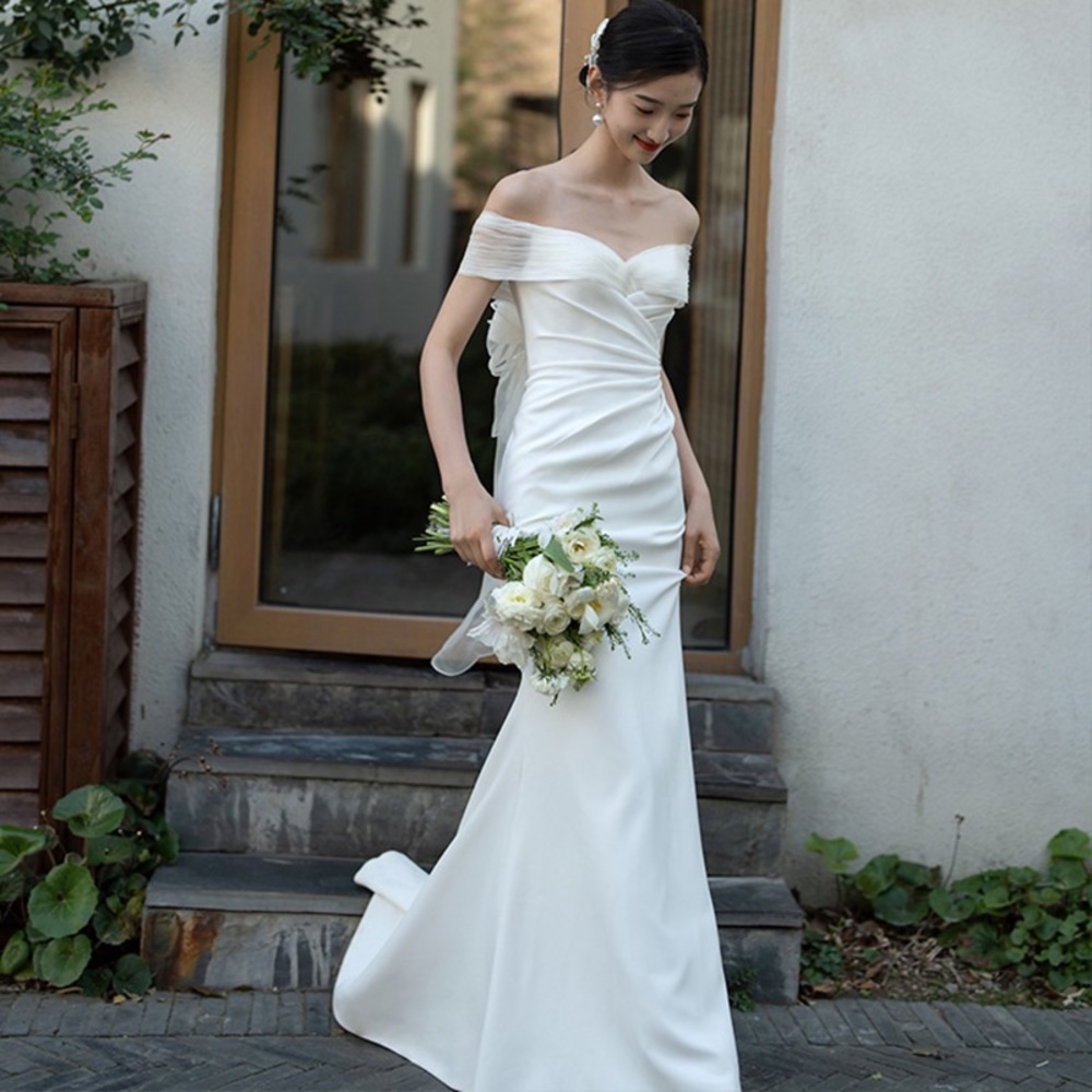 Off Shoulder Wedding Dress